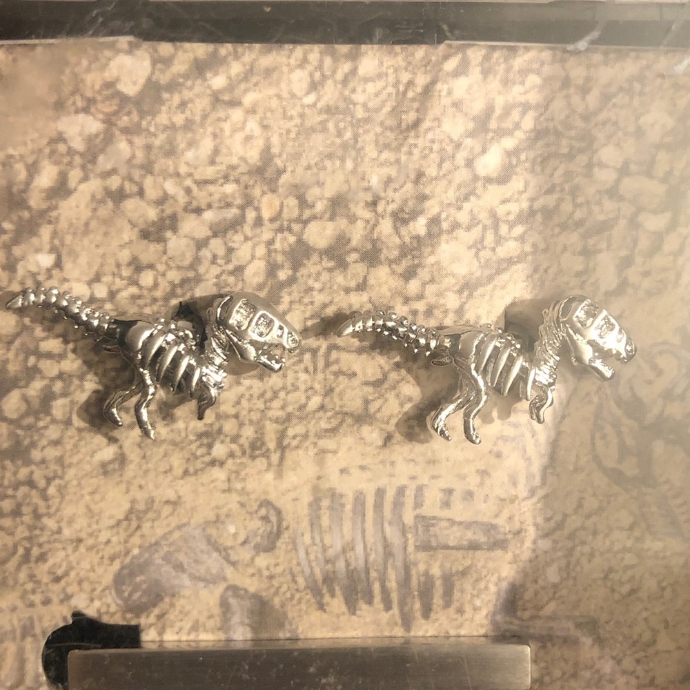 Macy's Silver Dinosaur Cuff Links